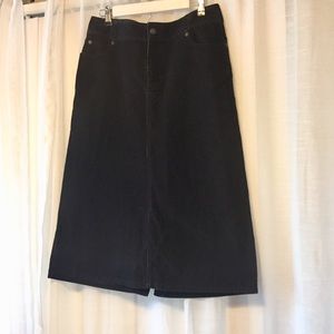 Black Corduroy Denim Skirt Eddie Bauer